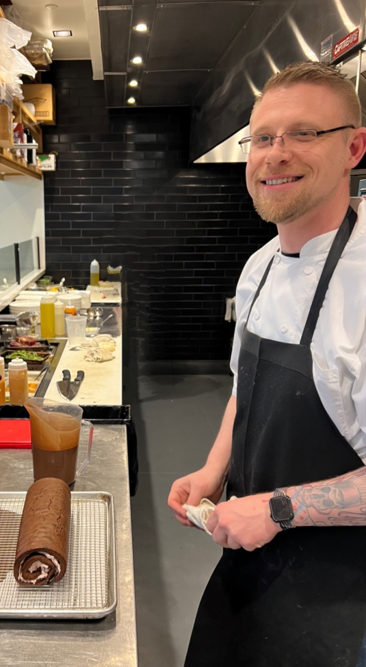 Chef James Grill on the line