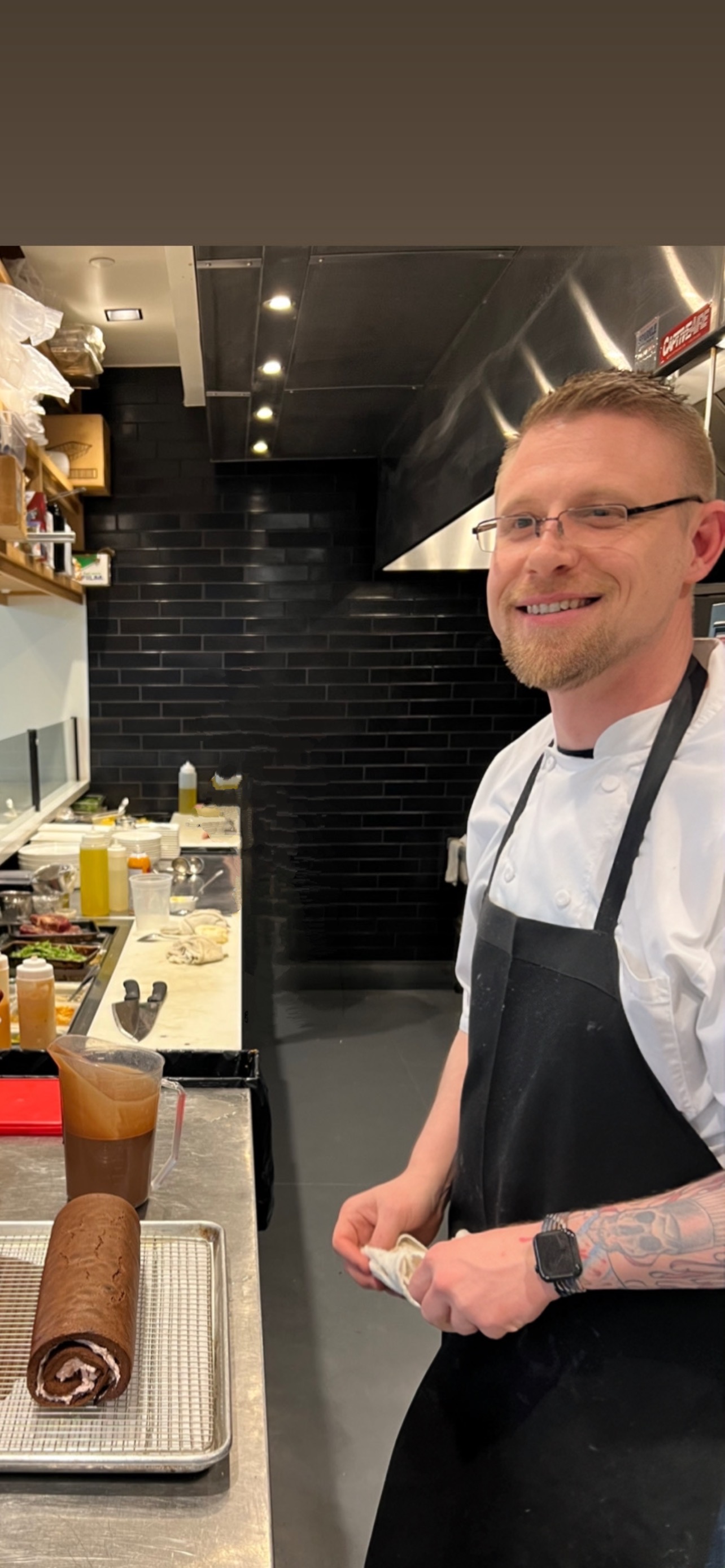 Chef James Grill on the line